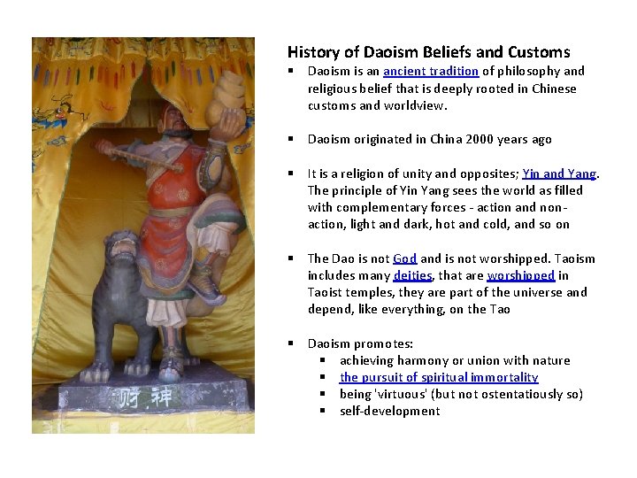 History of Daoism Beliefs and Customs § Daoism is an ancient tradition of philosophy