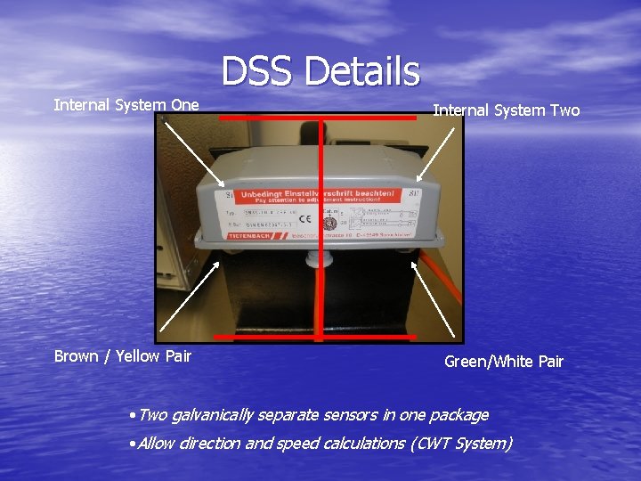 Internal System One Brown / Yellow Pair DSS Details Internal System Two Green/White Pair