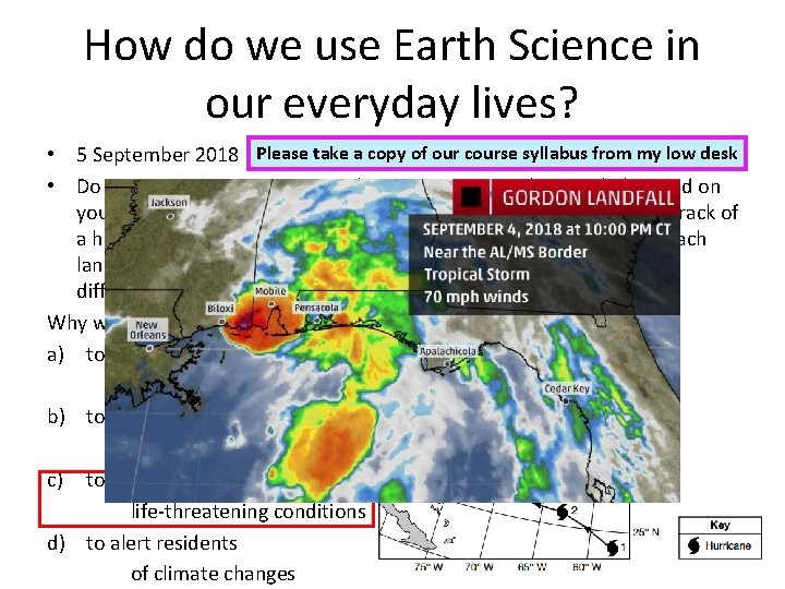 How do we use Earth Science in our everyday lives? • 5 September 2018