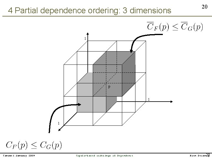 4 Partial dependence ordering: 3 dimensions 20 1 up 1 1 Canazei January 2009