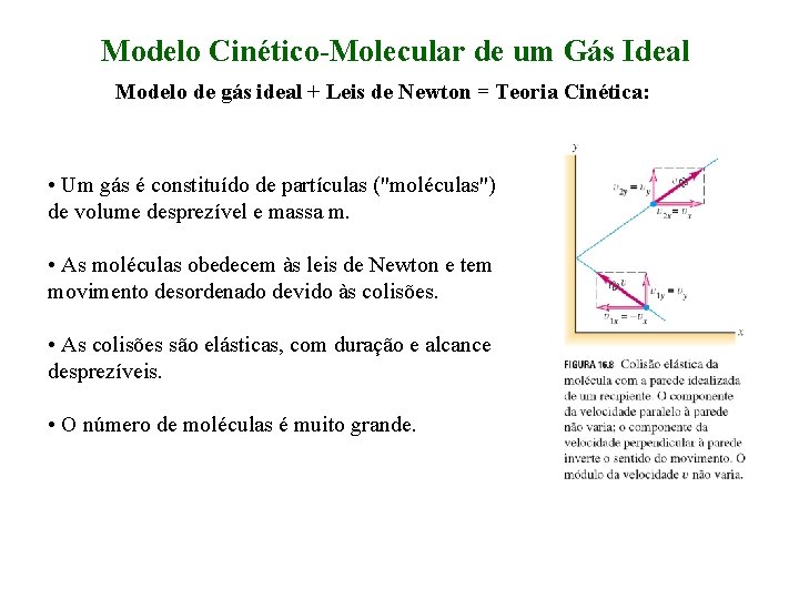 Modelo Cinético-Molecular de um Gás Ideal Modelo de gás ideal + Leis de Newton