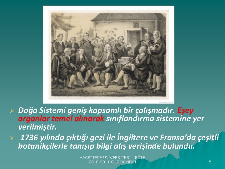 Ø Ø Doğa Sistemi geniş kapsamlı bir çalışmadır. Eşey organlar temel alınarak sınıflandırma sistemine
