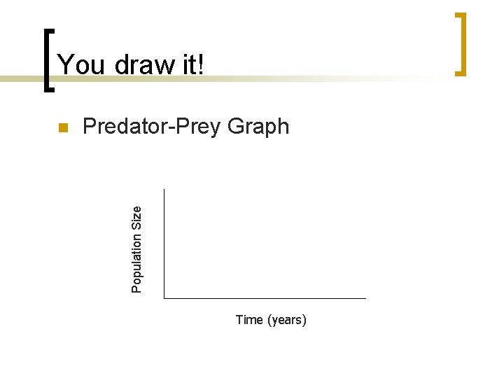 You draw it! Predator-Prey Graph Population Size n Time (years) 