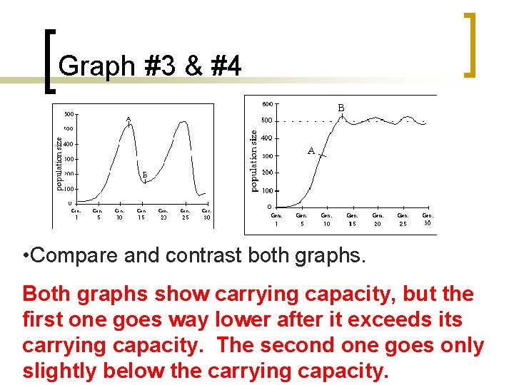 Graph #3 & #4 • Compare and contrast both graphs. Both graphs show carrying