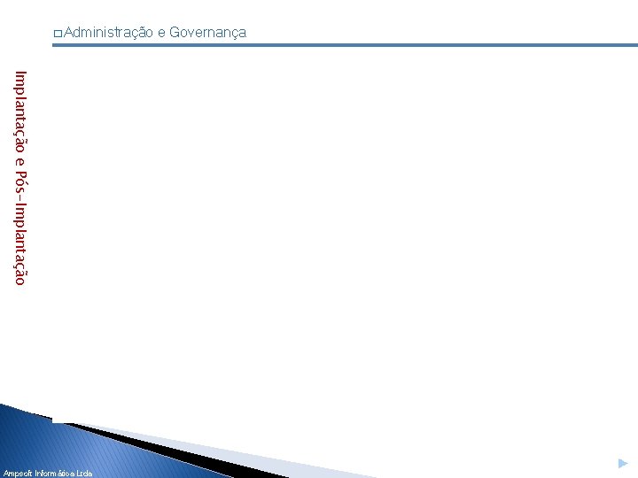 � Administração Implantação e Pós-Implantação Ampsoft Informática Ltda e Governança 