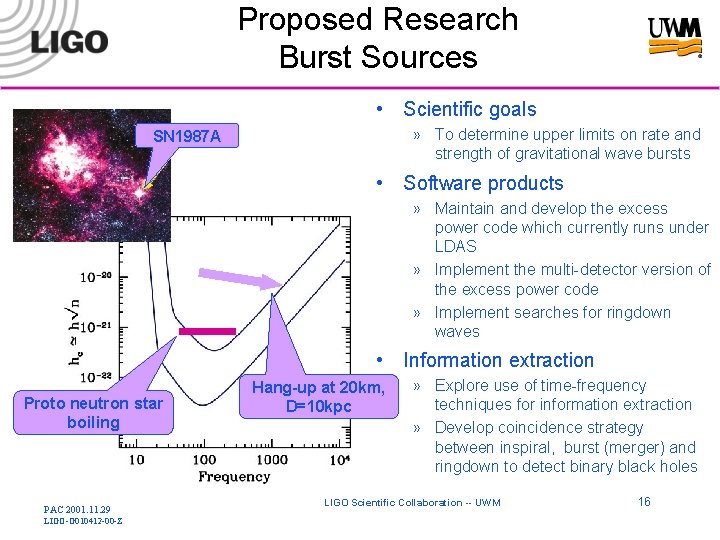 Proposed Research Burst Sources • Scientific goals » To determine upper limits on rate