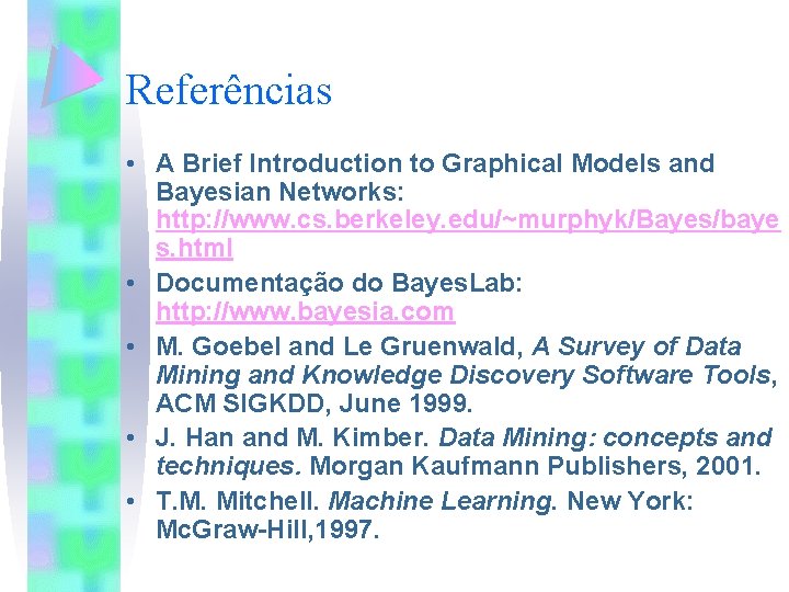 Referências • A Brief Introduction to Graphical Models and Bayesian Networks: http: //www. cs.