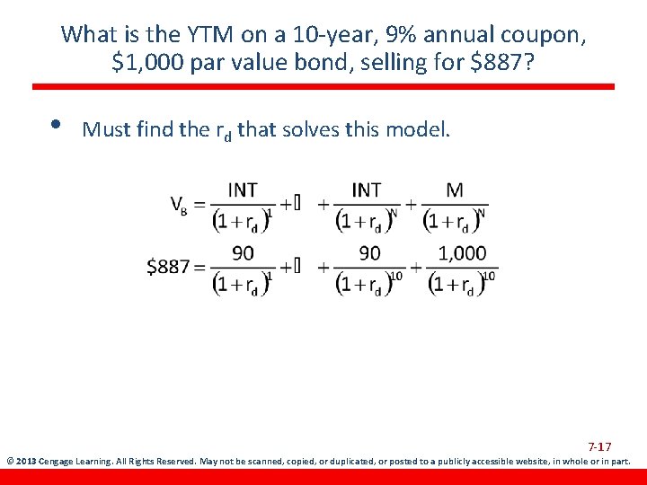 What is the YTM on a 10 -year, 9% annual coupon, $1, 000 par