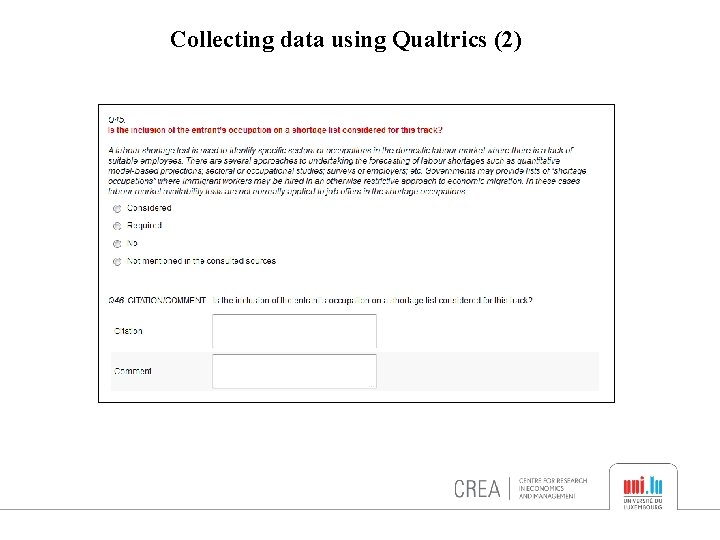 Collecting data using Qualtrics (2) 