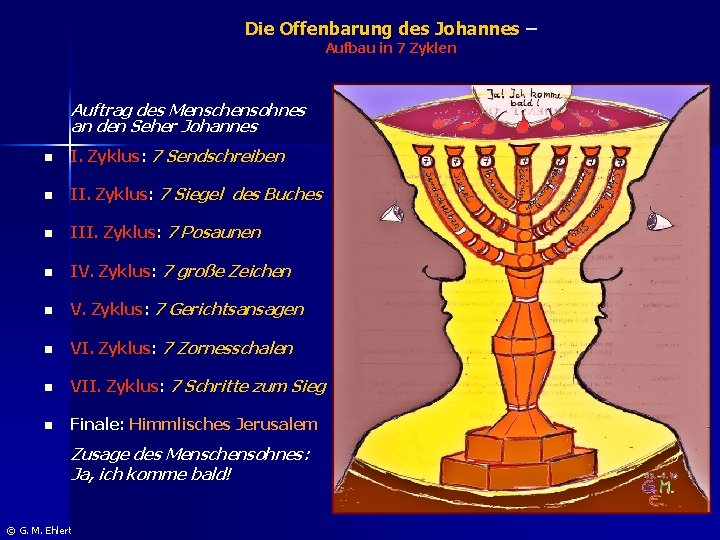 Die Offenbarung des Johannes – Aufbau in 7 Zyklen Auftrag des Menschensohnes an den