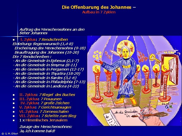 Die Offenbarung des Johannes – Aufbau in 7 Zyklen Auftrag des Menschensohnes an den