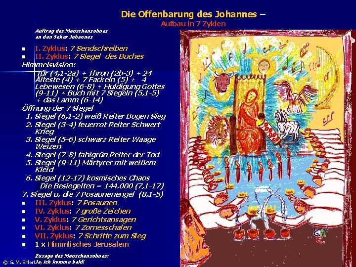 Die Offenbarung des Johannes – Auftrag des Menschensohnes an den Seher Johannes n I.