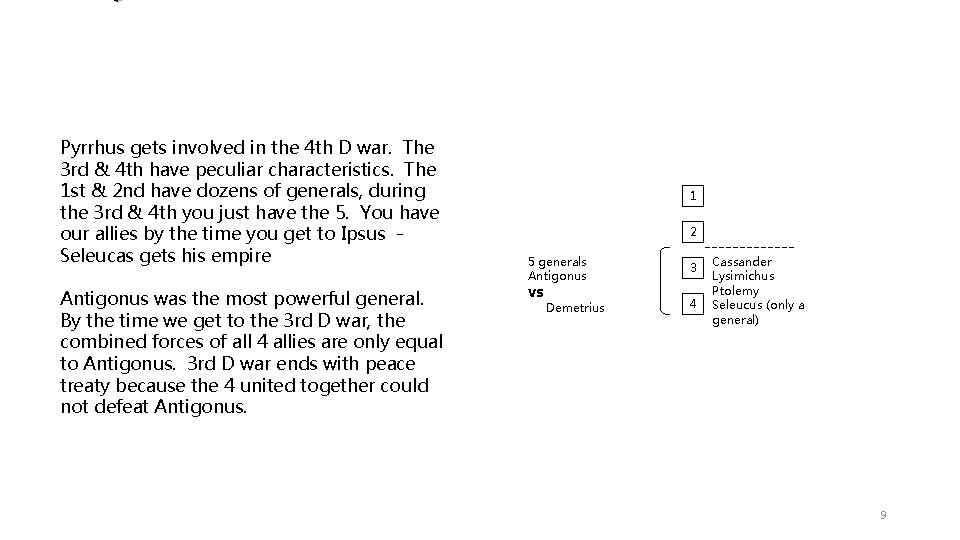 Pyrrhus gets involved in the 4 th D war. The 3 rd & 4