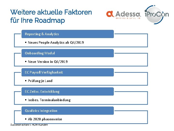 Weitere aktuelle Faktoren für Ihre Roadmap Reporting & Analytics • Neues People Analytics ab