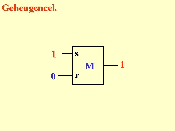 Geheugencel. 01 0 s r M 10 