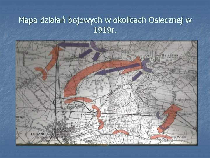 Mapa działań bojowych w okolicach Osiecznej w 1919 r. 