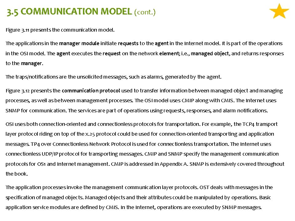 3. 5 COMMUNICATION MODEL (cont. ) Figure 3. 11 presents the communication model. The