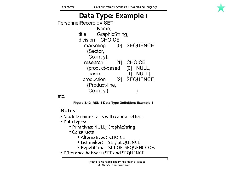 Chapter 3 Basic Foundations: Standards, Models, and Language Data Type: Example 1 Notes •