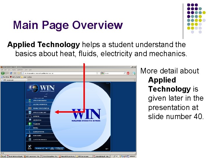 Main Page Overview Applied Technology helps a student understand the basics about heat, fluids,