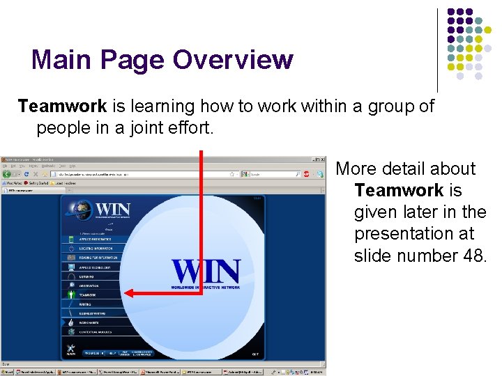 Main Page Overview Teamwork is learning how to work within a group of people