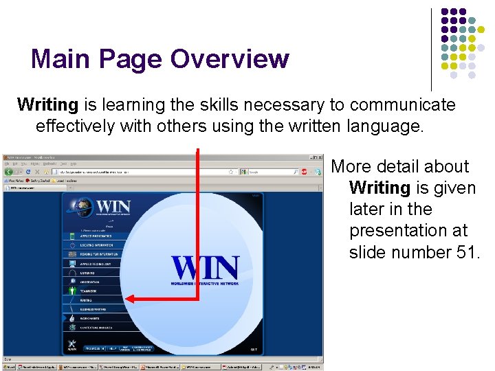Main Page Overview Writing is learning the skills necessary to communicate effectively with others