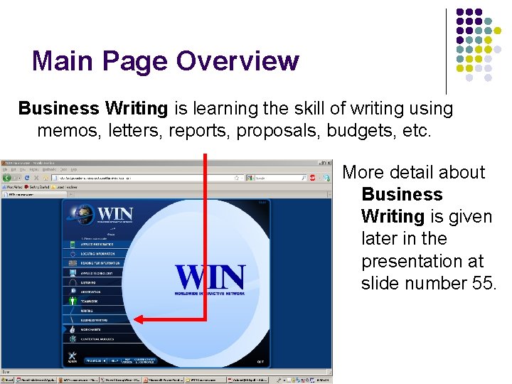 Main Page Overview Business Writing is learning the skill of writing using memos, letters,