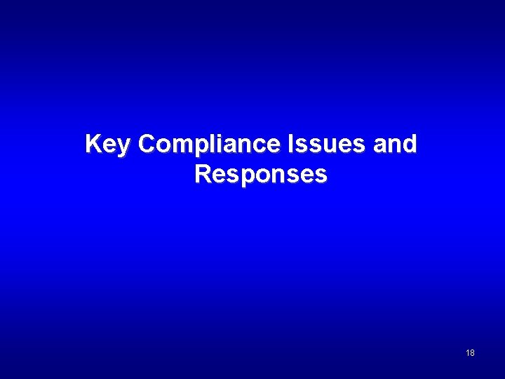 Key Compliance Issues and Responses 18 