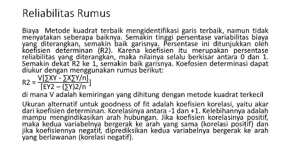 Reliabilitas Rumus • Reliabilitas Rumus •
