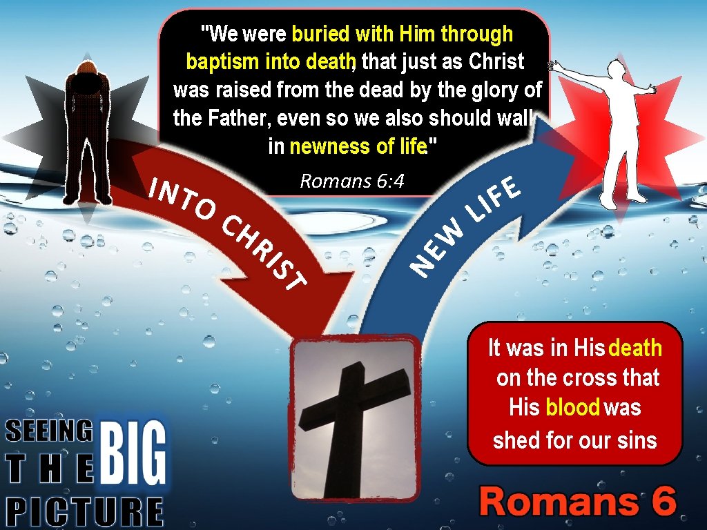 "We were buried with Him through baptism into death, that just as Christ was