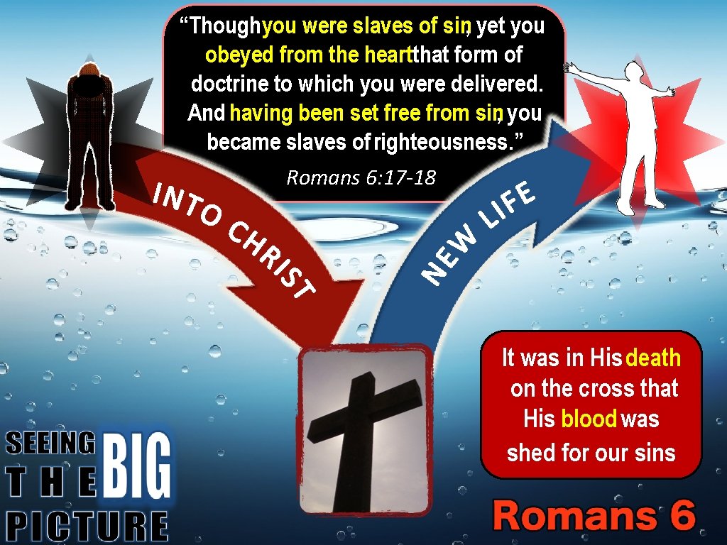 “Thoughyou were slaves of sin, yet you obeyed from the heartthat form of doctrine