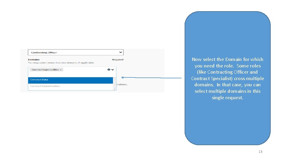 Now select the Domain for which you need the role. Some roles (like Contracting