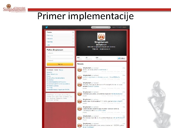 Primer implementacije 