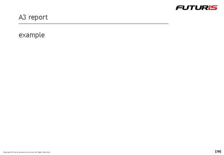 A 3 report example Copyright © Futuris Automotive Interiors All Rights Reserved [28] 