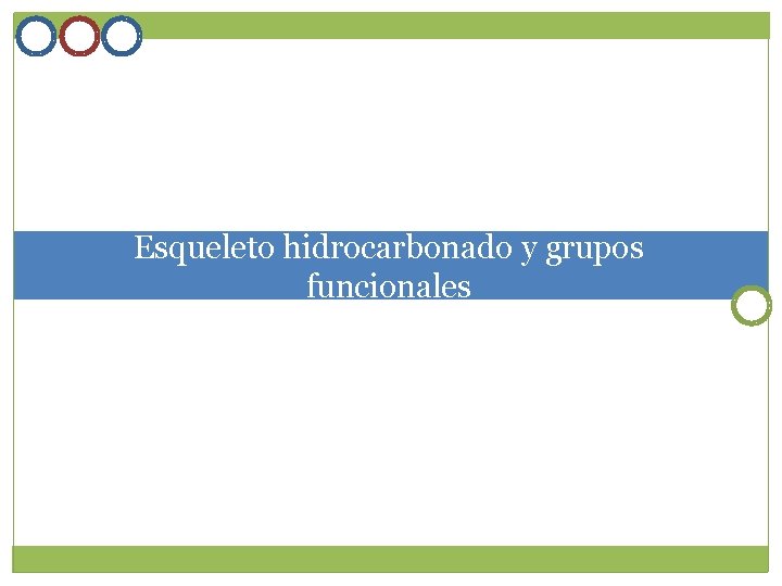 Esqueleto hidrocarbonado y grupos funcionales 