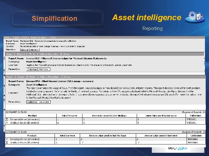 Simplification Asset intelligence Reporting 