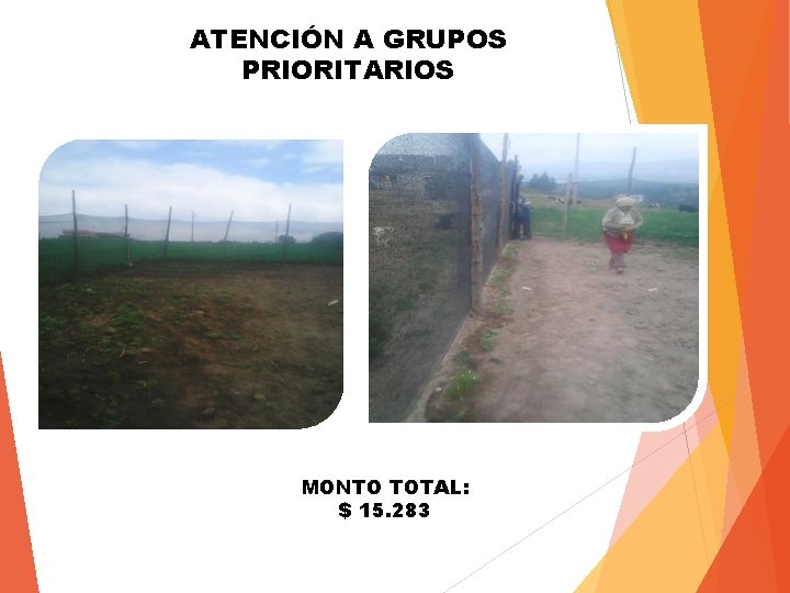 ATENCIÓN A GRUPOS PRIORITARIOS MONTO TOTAL: $ 15. 283 