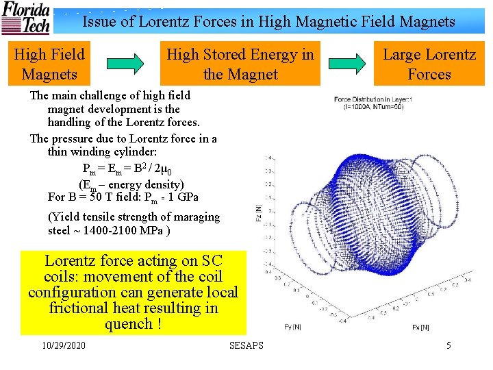 Issue of Lorentz Forces in High Magnetic Field Magnets High Stored Energy in the