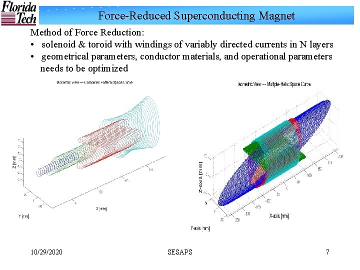 Force-Reduced Superconducting Magnet Method of Force Reduction: • solenoid & toroid with windings of