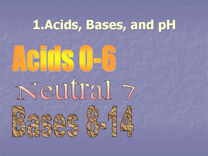 1. Acids, Bases, and p. H 