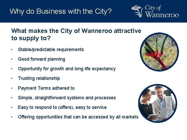 Why do Business with the City? What makes the City of Wanneroo attractive to