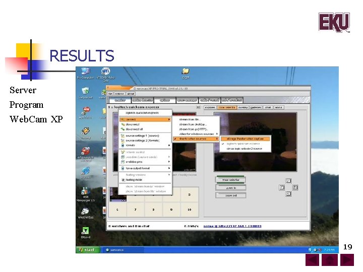 RESULTS Server Program Web. Cam XP 19 