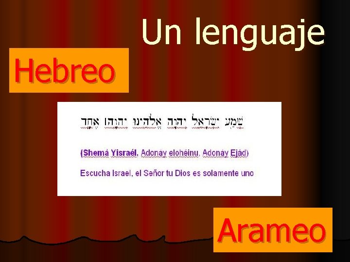 Hebreo Un lenguaje Arameo 