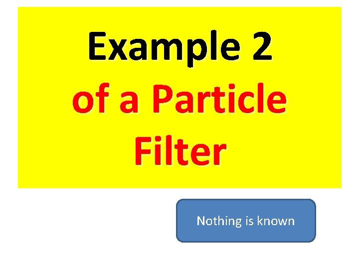 Example 2 of a Particle Filter Nothing is known 
