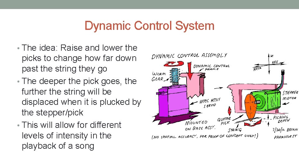 Dynamic Control System • The idea: Raise and lower the picks to change how