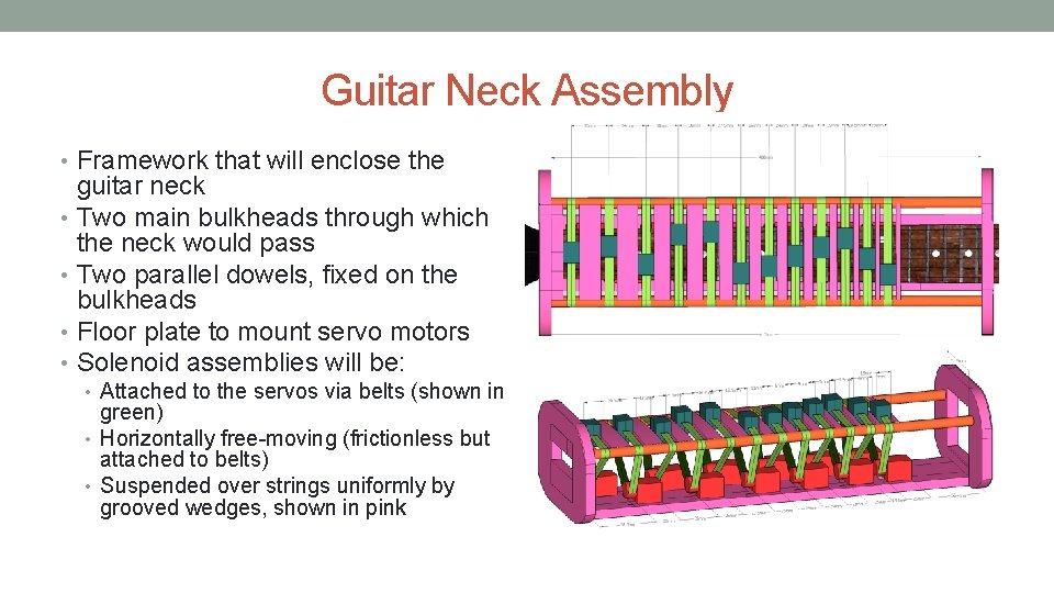 Guitar Neck Assembly • Framework that will enclose the guitar neck • Two main