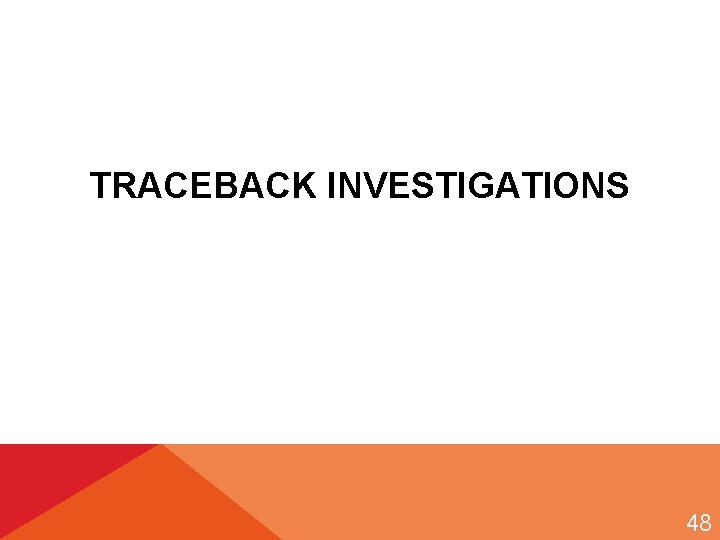 TRACEBACK INVESTIGATIONS 48 