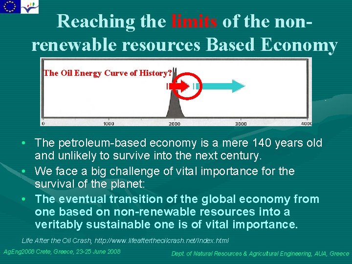 Reaching the limits of the nonrenewable resources Based Economy The Oil Energy Curve of