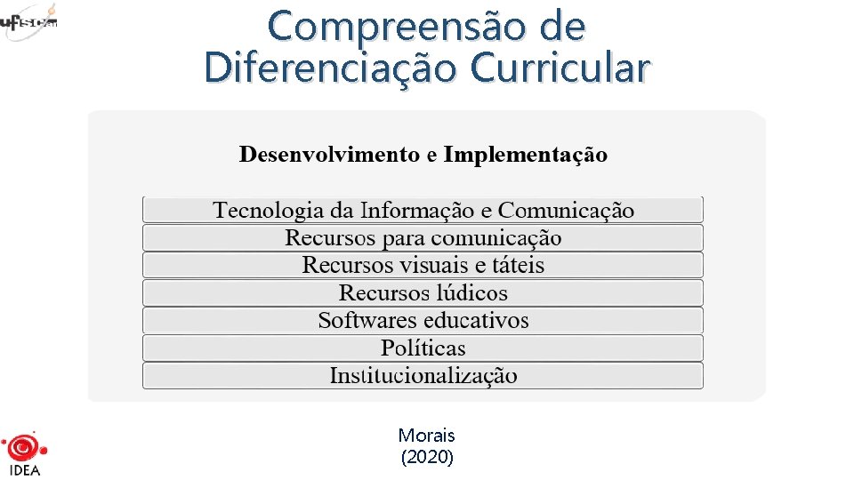 Compreensão de Diferenciação Curricular Morais (2020) 