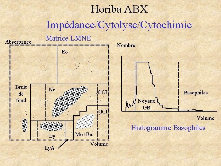 Horiba ABX Impédance/Cytolyse/Cytochimie Matrice LMNE Absorbance Eo. . . Ne. . . Ly Ly. Horiba ABX Impédance/Cytolyse/Cytochimie Matrice LMNE Absorbance Eo. . . Ne. . . Ly Ly.