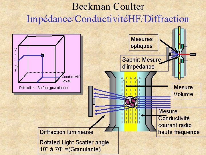 Beckman Coulter Impédance/ConductivitéHF/Diffraction Mesures optiques V o l u m e Saphir: Mesure d’impédance Beckman Coulter Impédance/ConductivitéHF/Diffraction Mesures optiques V o l u m e Saphir: Mesure d’impédance
